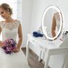 19Inch Large Round Vanity Makeup Mirror With LED Halo Light 3 Lighting Colors Dimmable Brightness Touch Control 360¬∞ Rotation