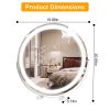 19Inch Large Round Vanity Makeup Mirror With LED Halo Light 3 Lighting Colors Dimmable Brightness Touch Control 360¬∞ Rotation