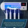 Toothbrush Holder Wall Mounted with 4 Slots White ABS Plastic Sanitizer with Automatic Timer and 30 Days Charge Rechargeable Toothbrush Sanitizer Hold