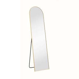 Full Length Mirror Floor Mirror Standing Hanging or Leaning Wall (Color: Gold, Type: Vanity Mirror)