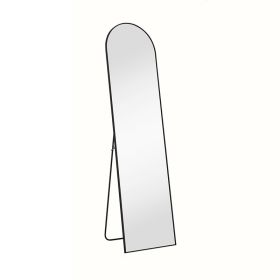 Full Length Mirror Floor Mirror Standing Hanging or Leaning Wall (Color: Black, Type: Vanity Mirror)